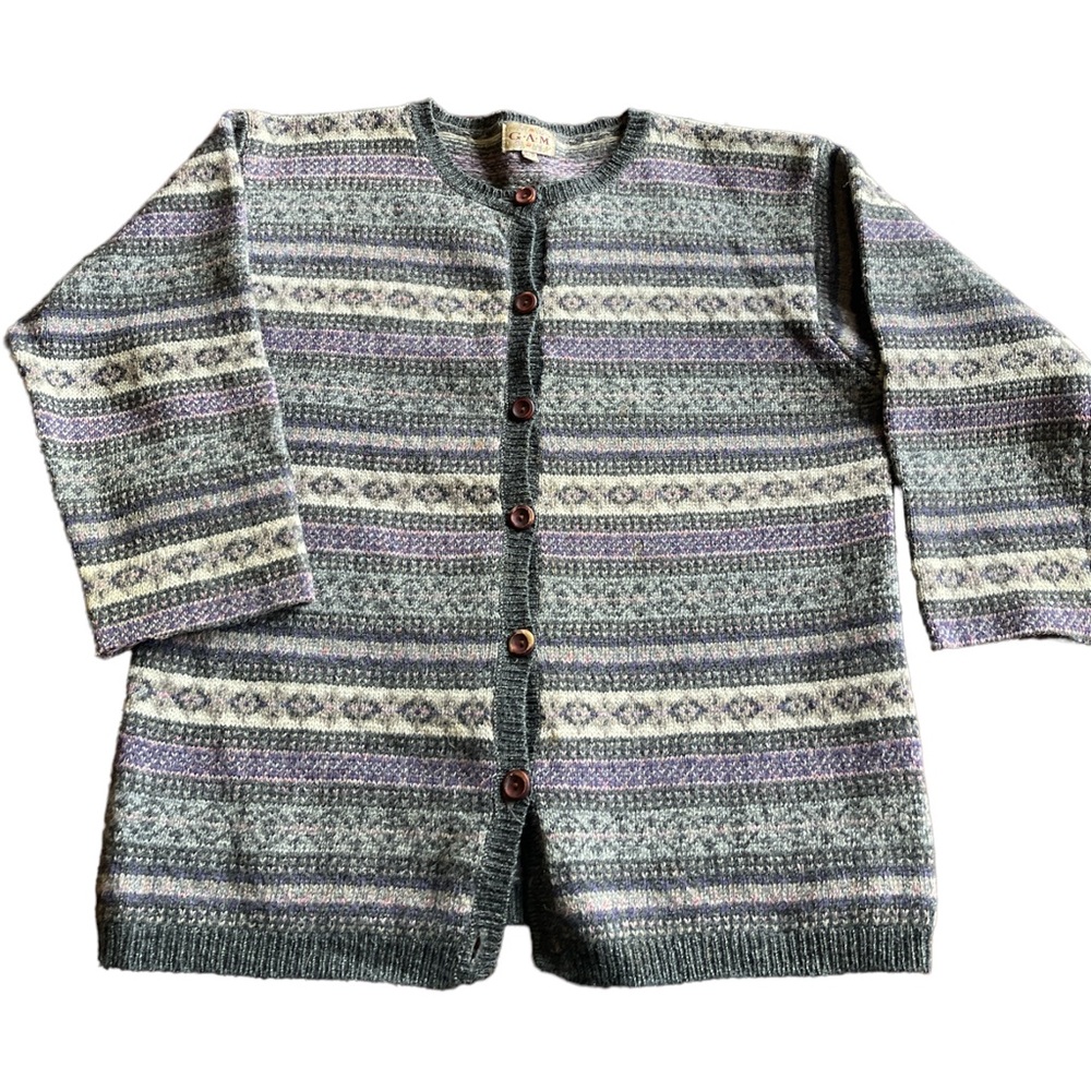 Vintage GAM 100 percent wool grandma sweater/ cardigan